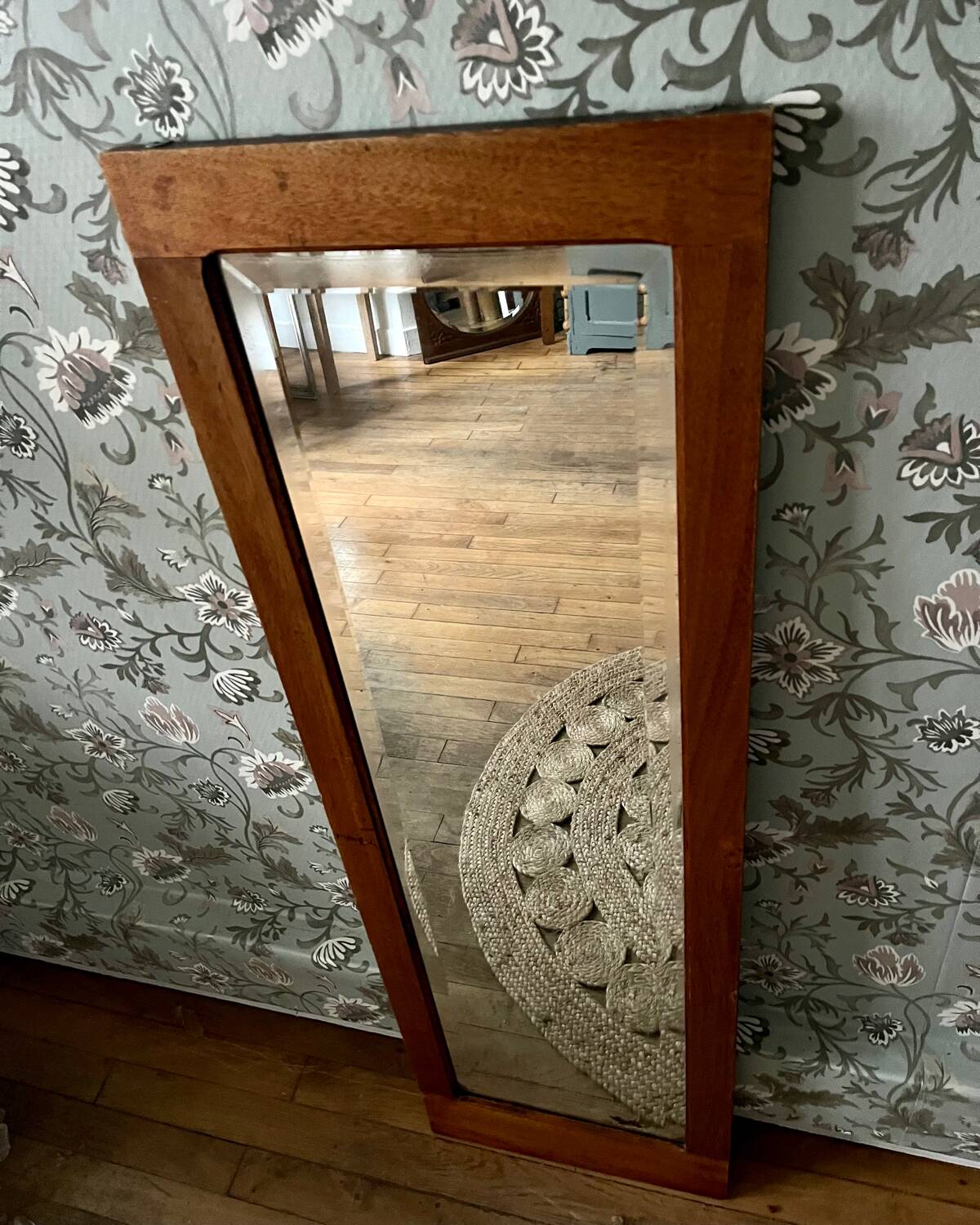 Large rectangular beveled mirror