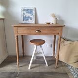 Farmhouse desk / console / side table in solid oak, country style.
