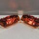 A set of wall lamps in amber-colored glass from Danish Vitrika, 1970s