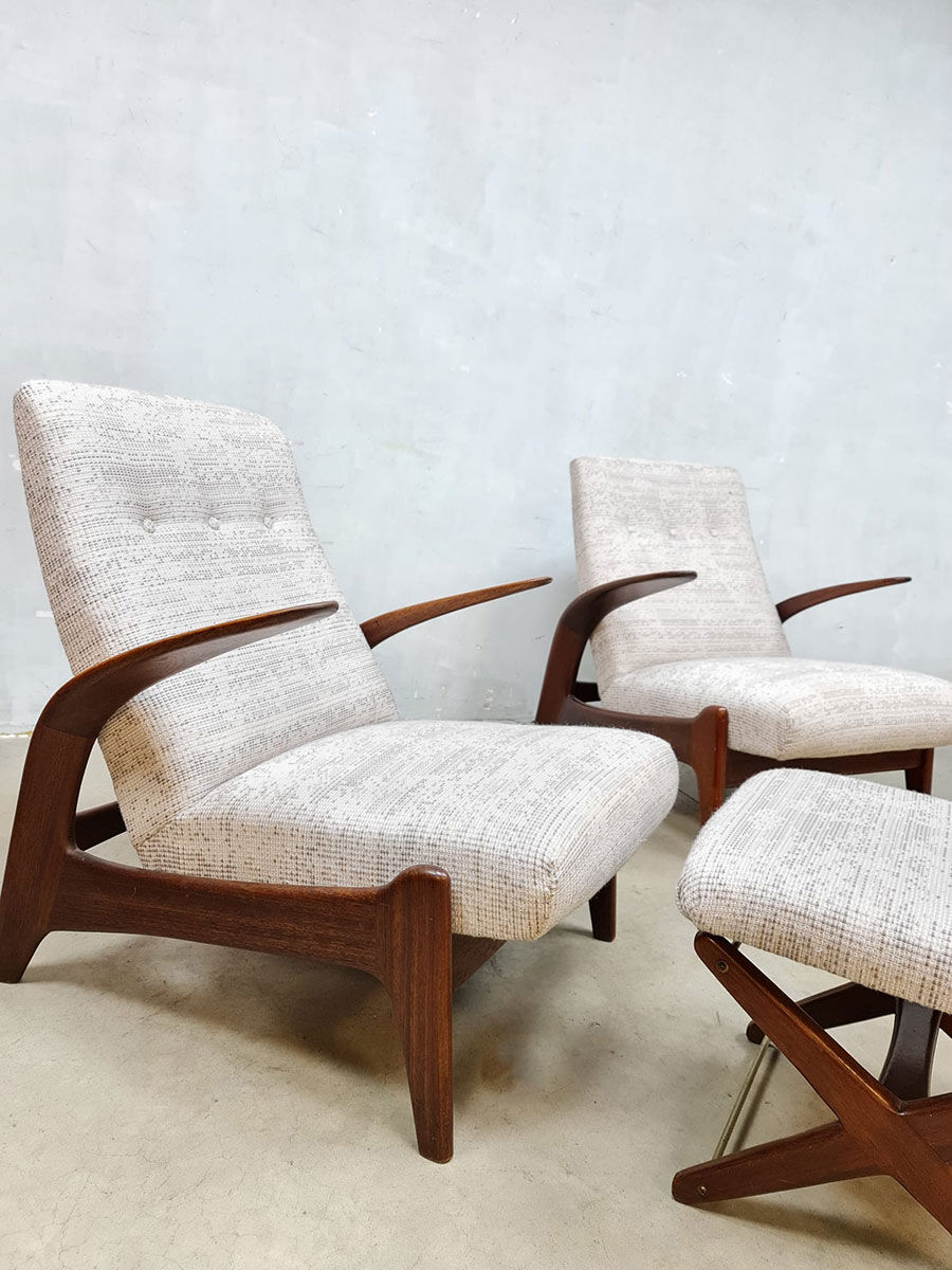 Midcentury design lounge chairs recliner Gimson & Slater