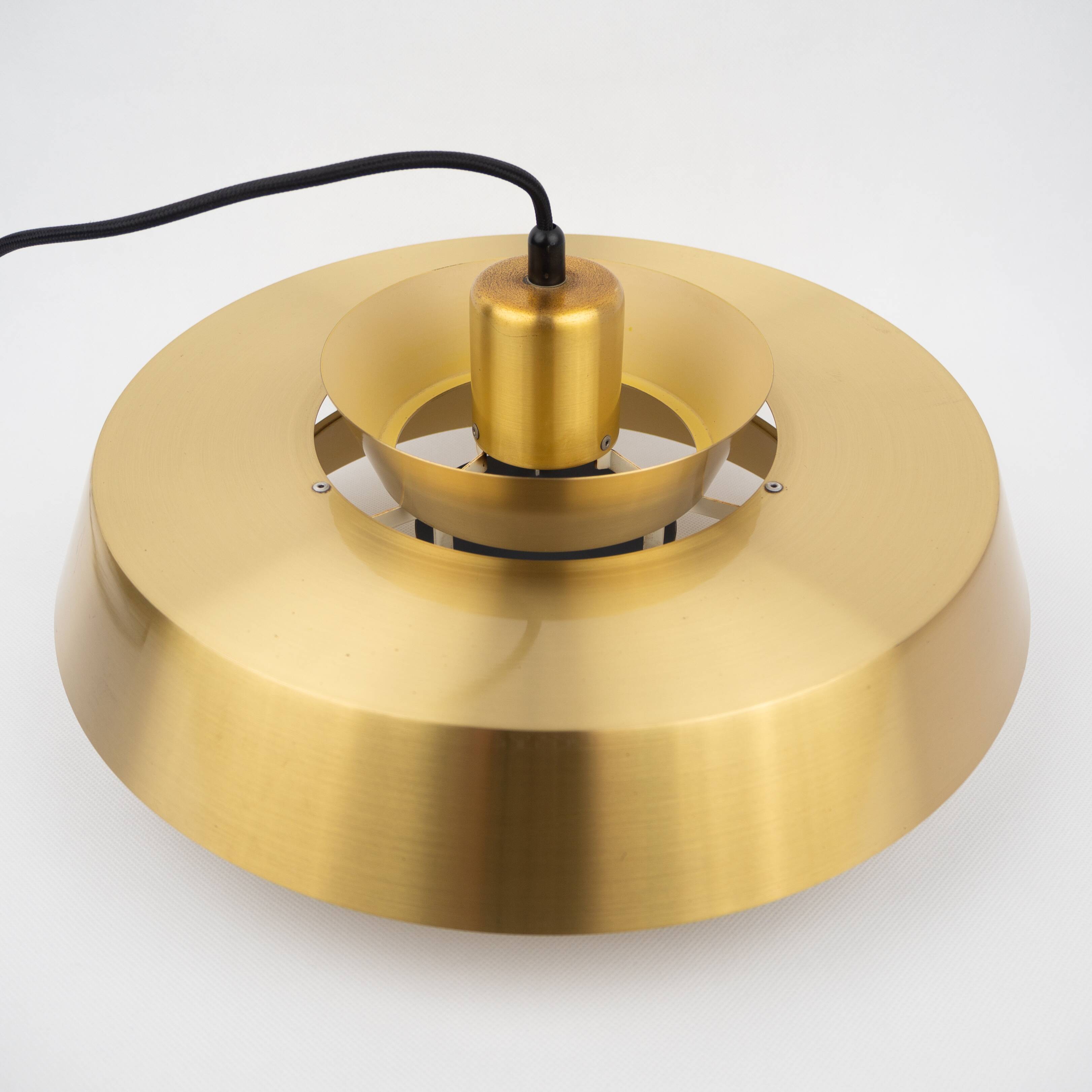 Danish vintage brass pendant lamp by Jo Hammerborg, Fog og Mørup, 1963