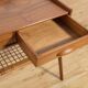 Mid-Century Teak and Rattan Console Table by Søren Rasmussen, Denmark, 1960