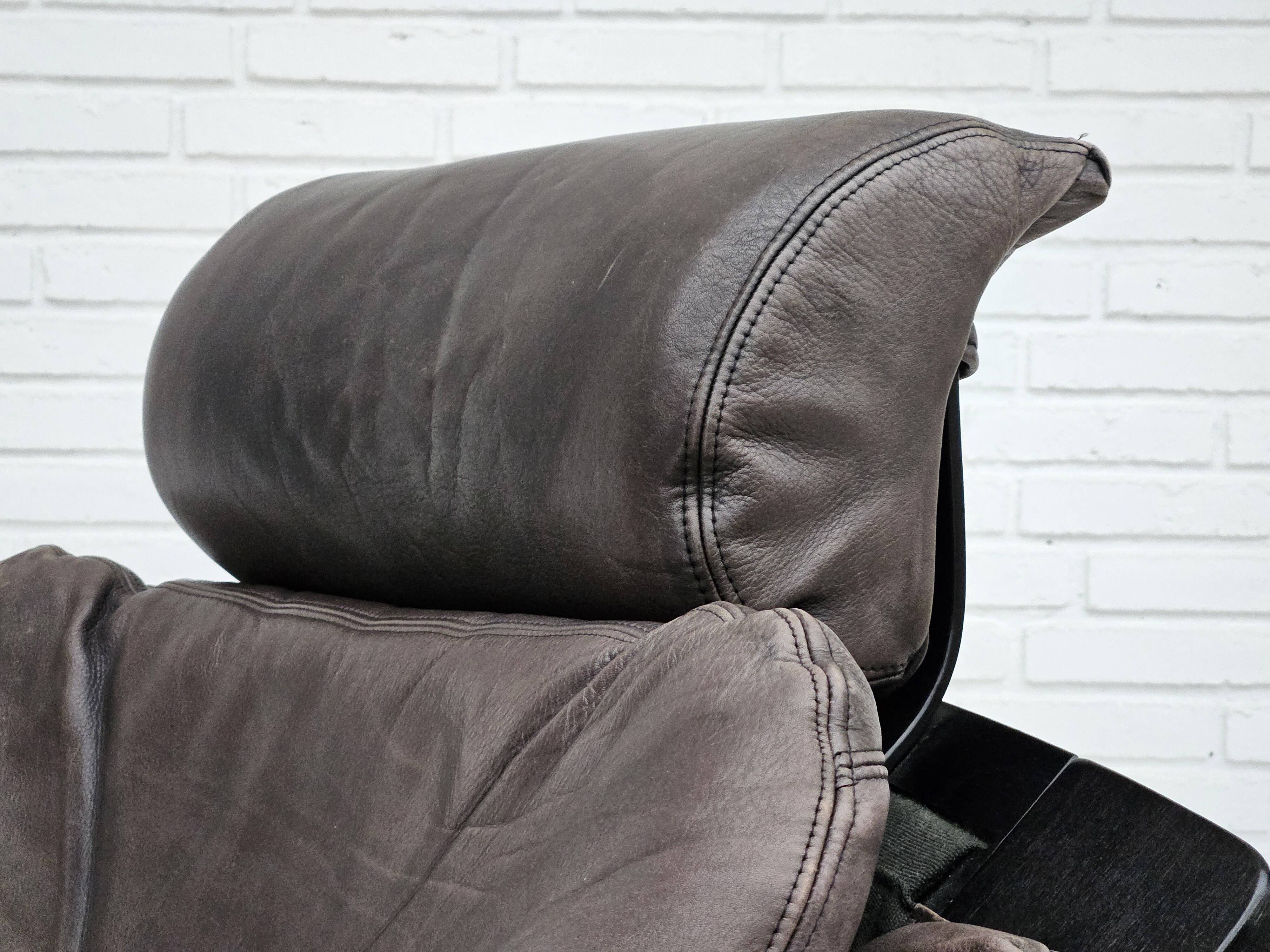 Chaise longue kroken, années 1970, design suédois par ake fribyter pour nelo, état d'origine.