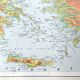 Old map Balkan regions Greece Crete 43x43cm from 1950