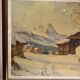 Old painting, snow landscape signed Salanon, mid-20th century