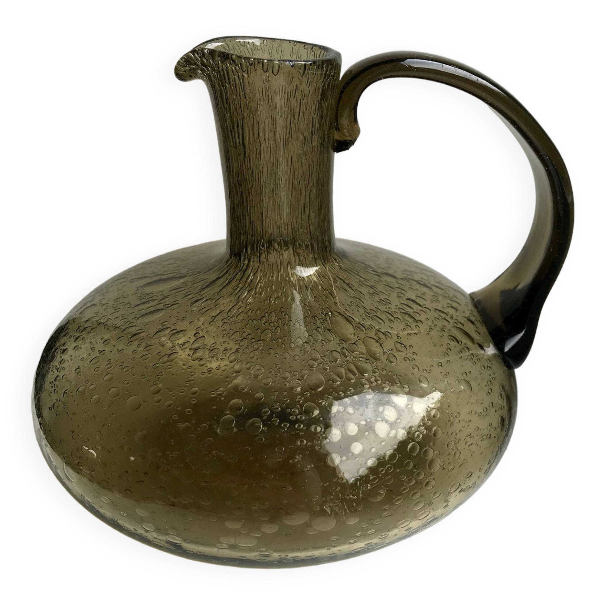 Glass decanter Biot 60s 70s