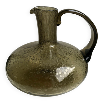 Carafe en verre de Biot années 60 70