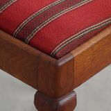 Set of 6 modern classic Danish dining chairs, oak with upholstered seats, 1950s.