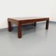 Table basse rectangulaire vintage en orme et loupe d’orme des années 70