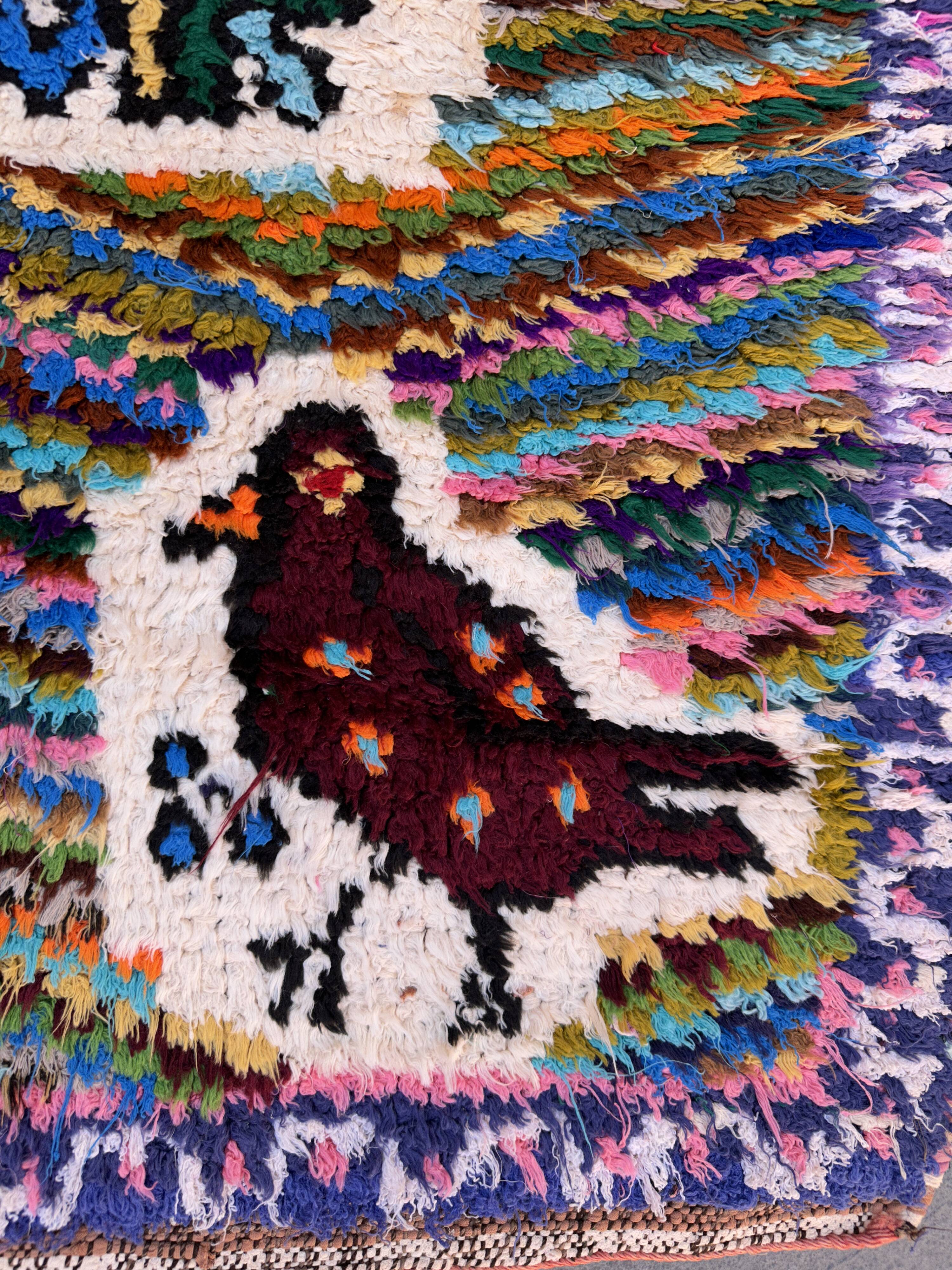 Colorful Boucherouite Azilal Moroccan rug - 97 x 184 cm