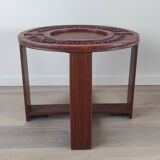 Burmese red teak coffee table
