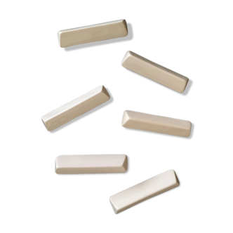 Set of 6 ivory ceramic knives