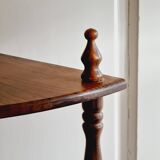 Rustic turned wood corner shelf