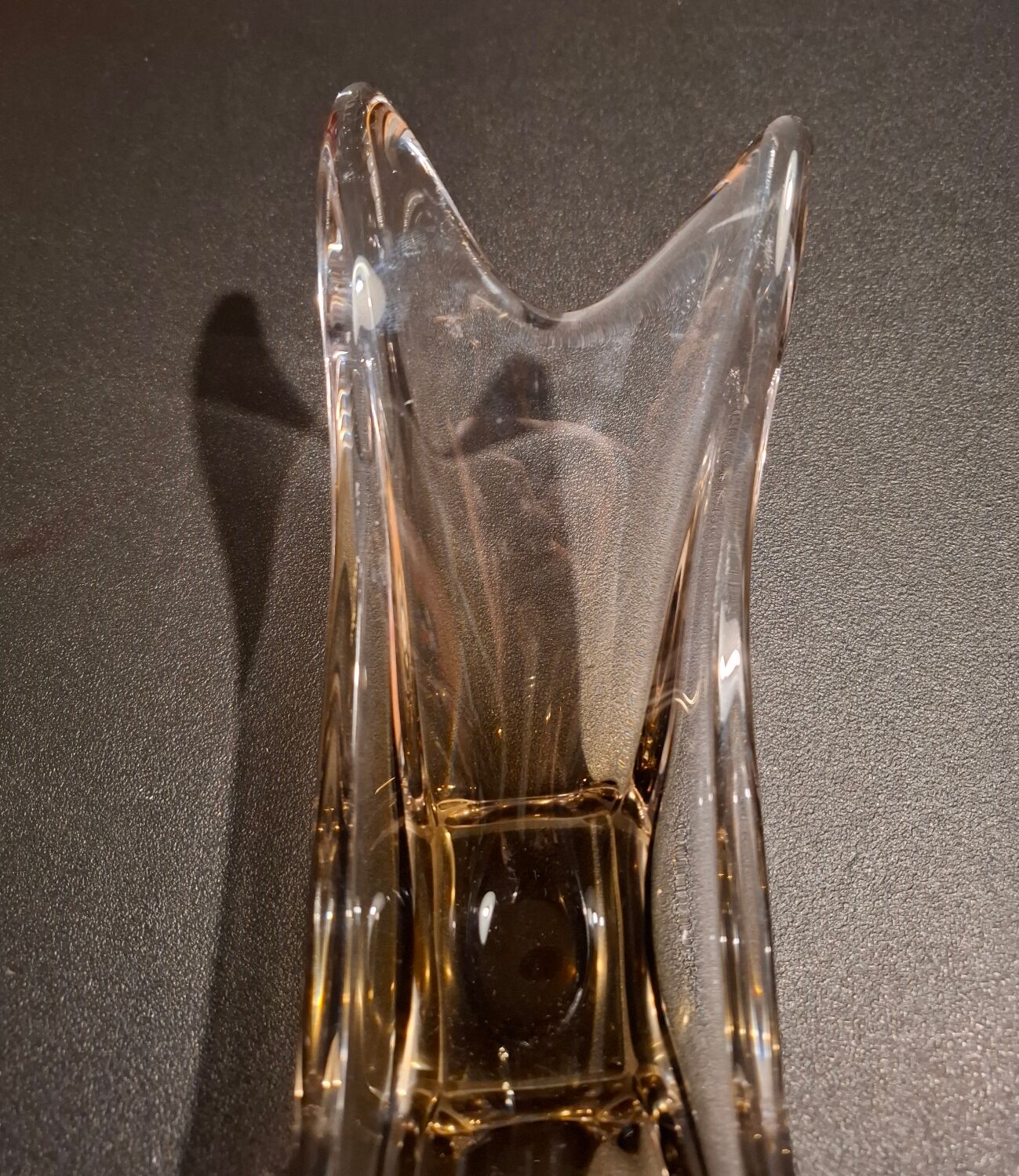 Smoked glass catchall from the seventies.