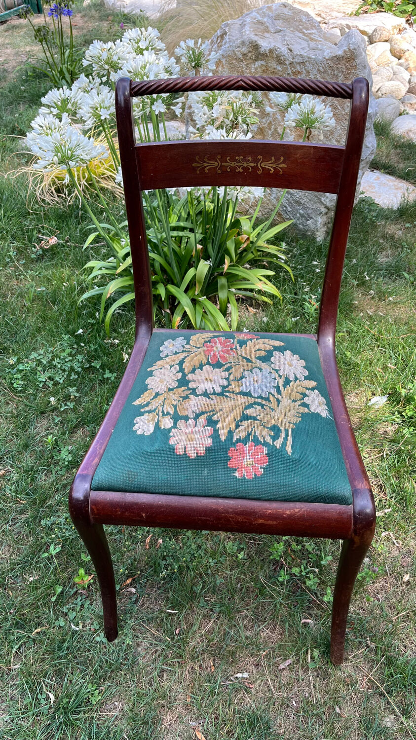 Vintage upholstery wooden chair