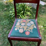 Chaise bois tapisserie vintage
