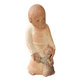 Sculpture in chamotte clay by Claude Bersoux