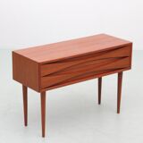 Commode scandinave en teck à 2 tiroirs
