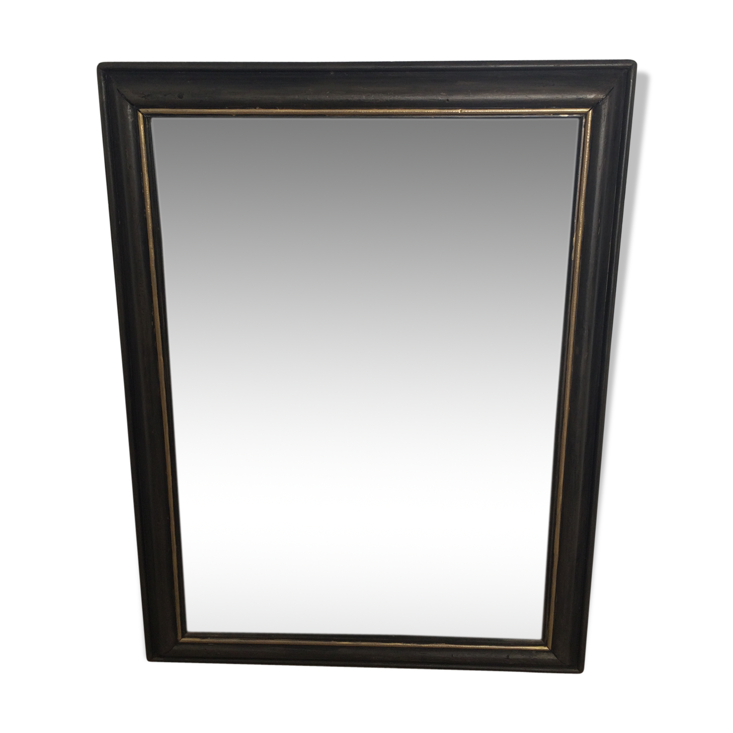 Former mirror black with gold edging 62x82cm
