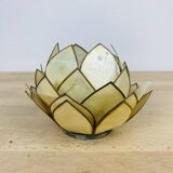 Mother-of-pearl lotus flower candle holder