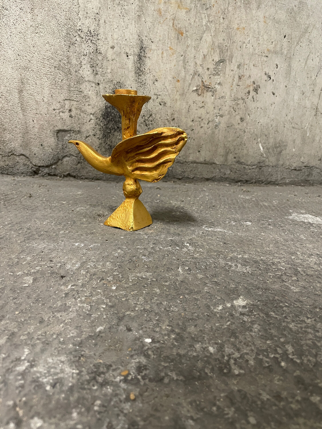 Zoomorphic gilded bronze candlestick by Pierre Casenove, 1980, Fondica.