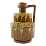 Antique Art Deco bottle, France, ceramic with handle and stopper