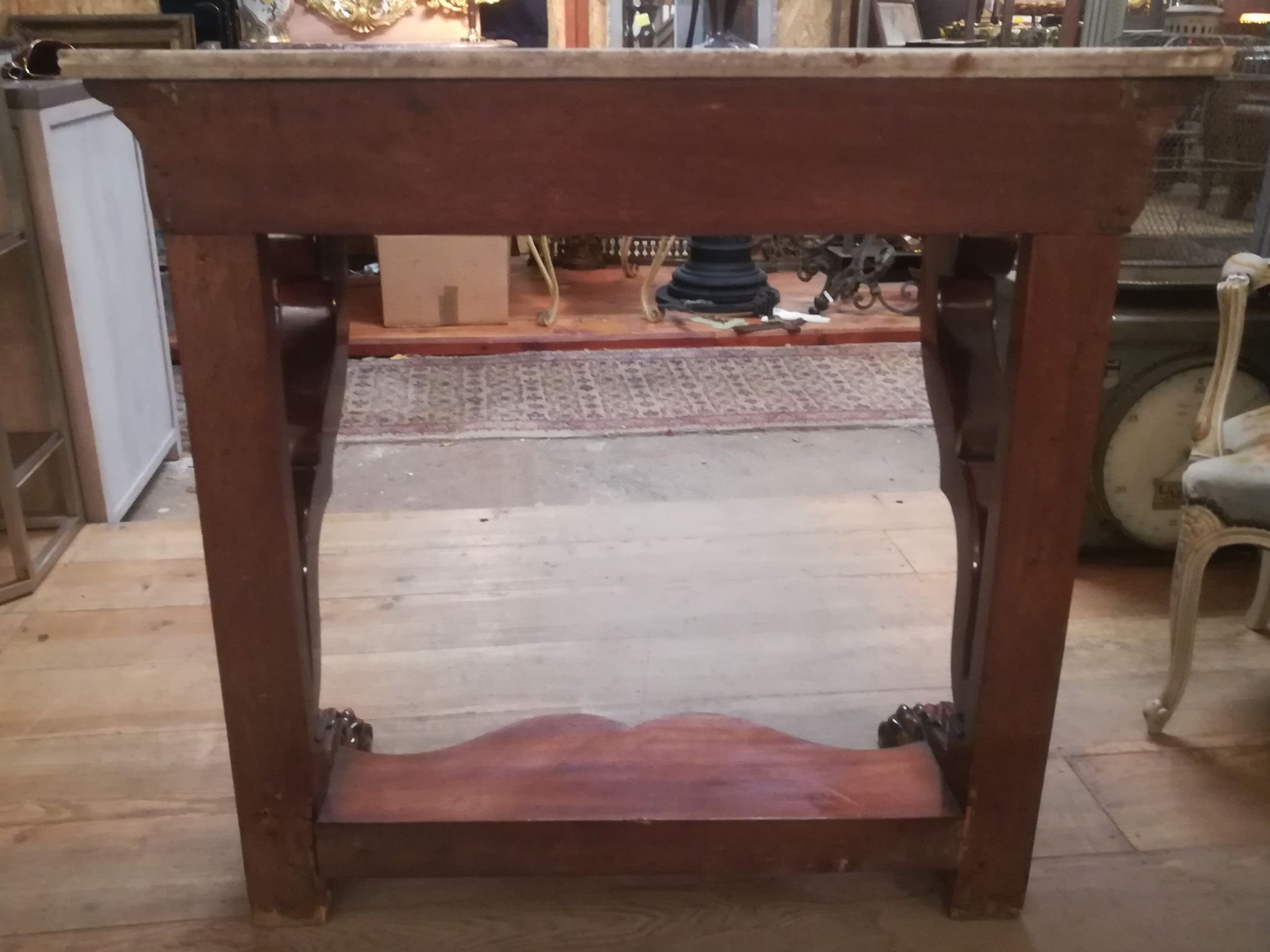 Console Restoration in mahogany and marble
