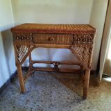 Rattan dressing table and stool