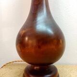 Art Deco lamp in wood and opaline glass
