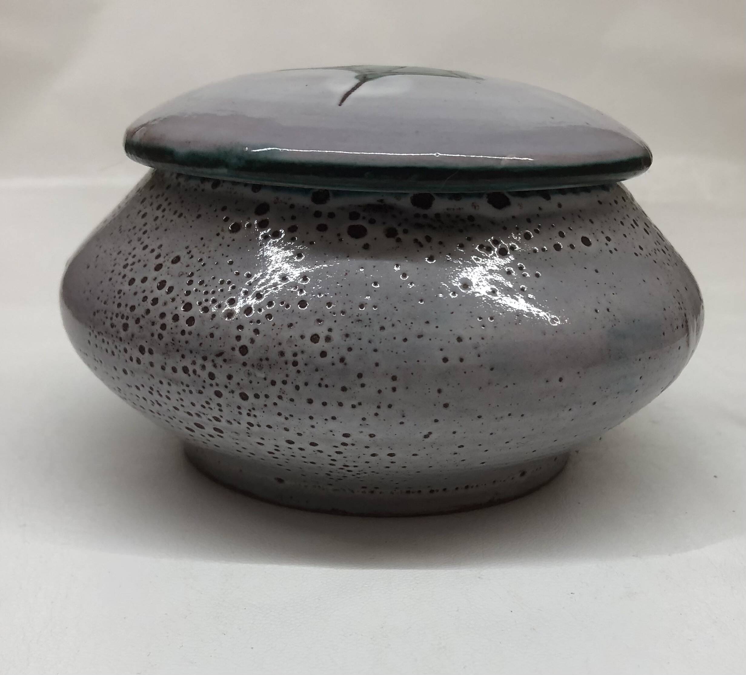 Covered ceramic pocket emptier from Vallauris by Daniel Étienne
