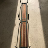 Vintage school bench base gray green