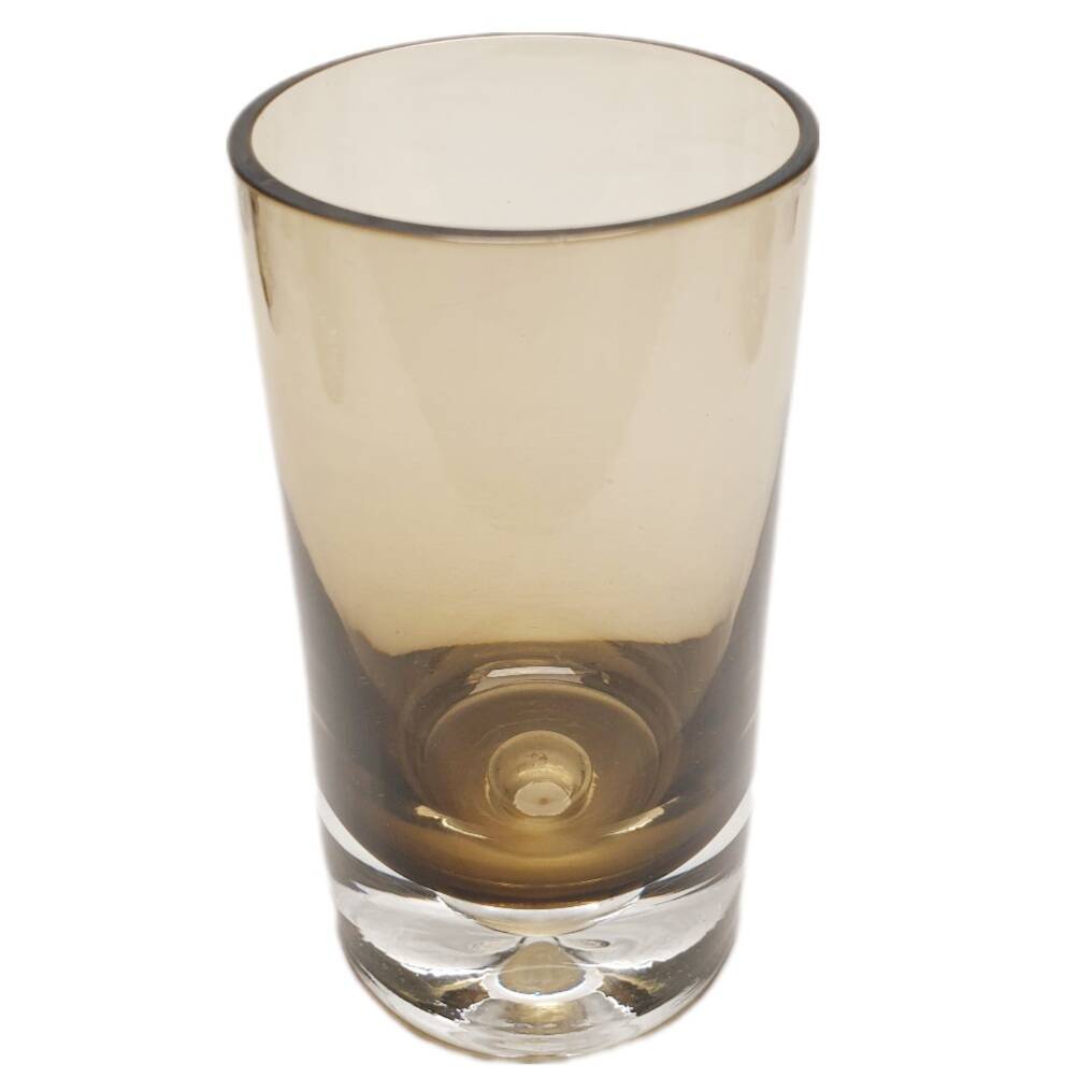 8 water glasses in smoked glass with pierre schneider inclusion 70's