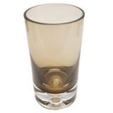 8 verres à eau en verre fumé à inclusion pierre schneider 70's