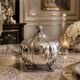 Antique Decorative Caviar Dish Caviar Serving, Silver Quadruple Plate Lid, Spoon
