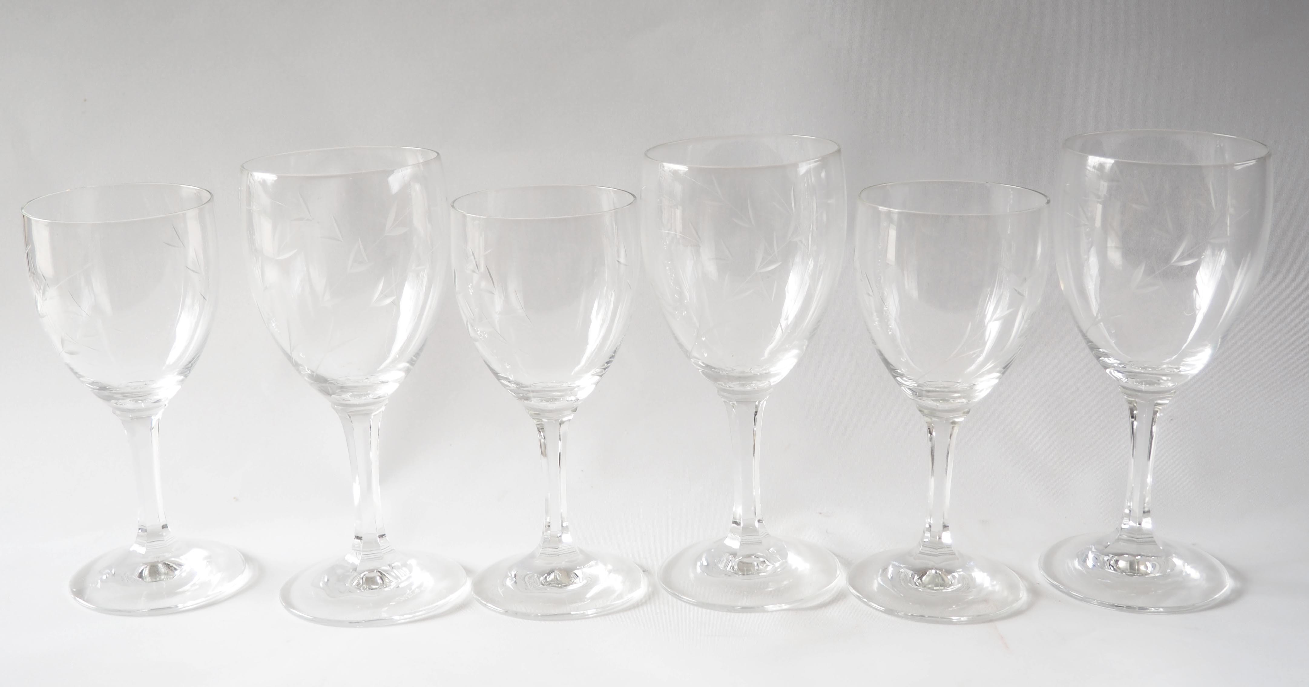 Set of 6 chiseled glasses