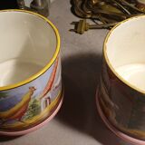 Ceramic pot cover decor with chickens