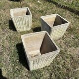 Set of 3 square planters 38x41cm