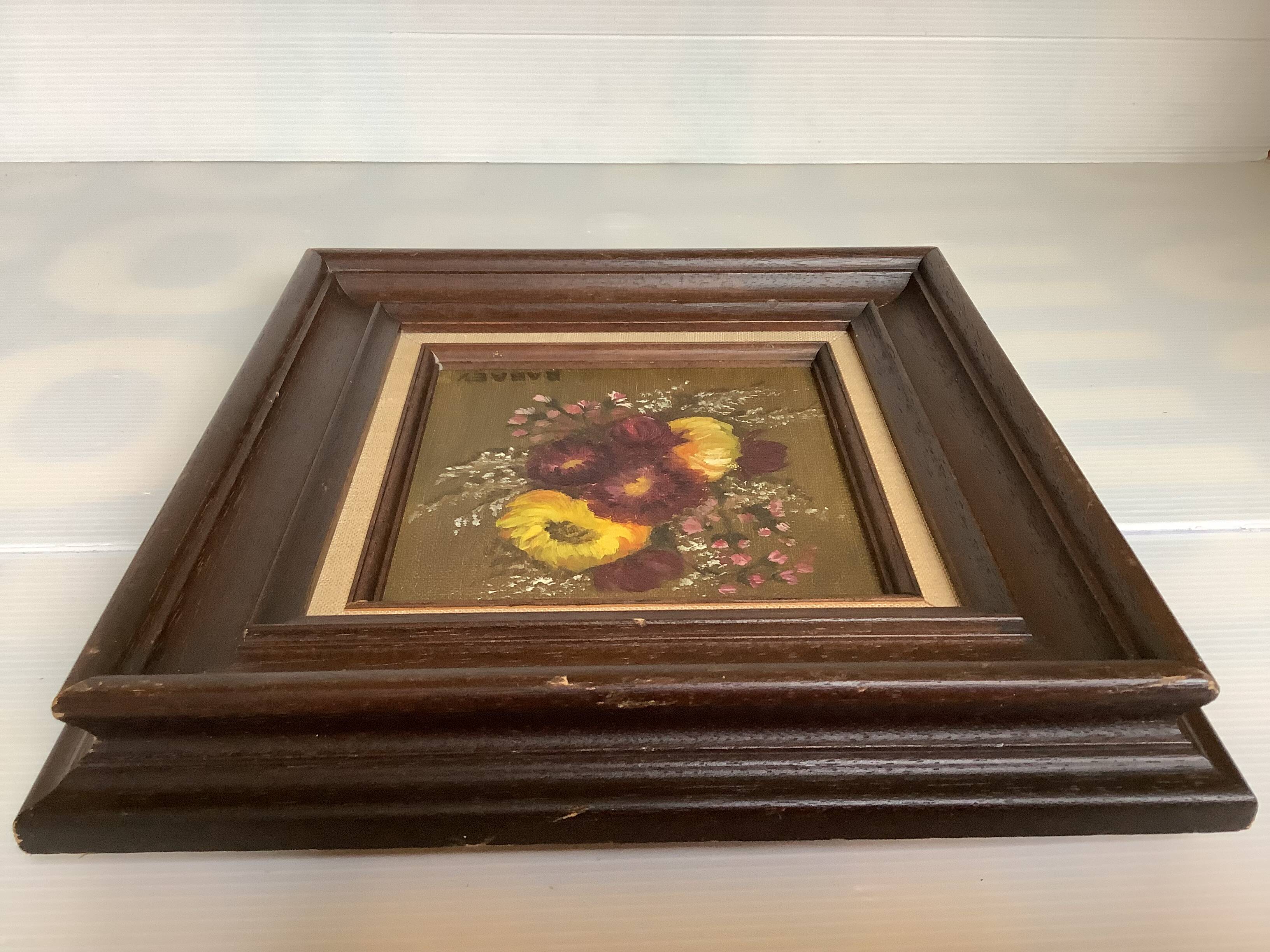 Bouquet of flowers oil on canvas painting Rabaey