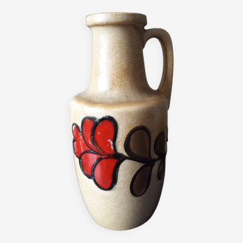 Vintage Germany ceramic vase with a floral pattern