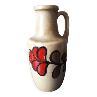 Vase vintage en céramique Germany avec un motif floral