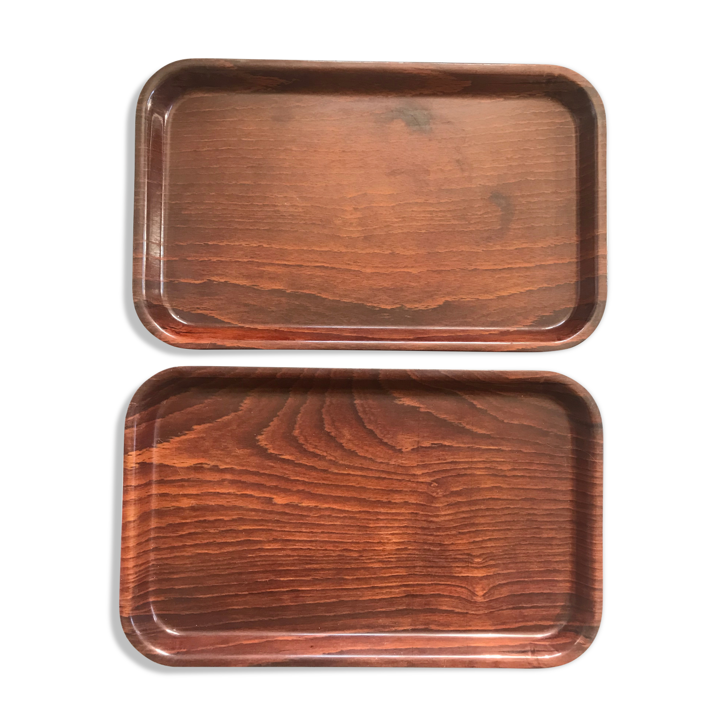 Pair of vintage teak tops