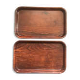 Pair of vintage teak tops