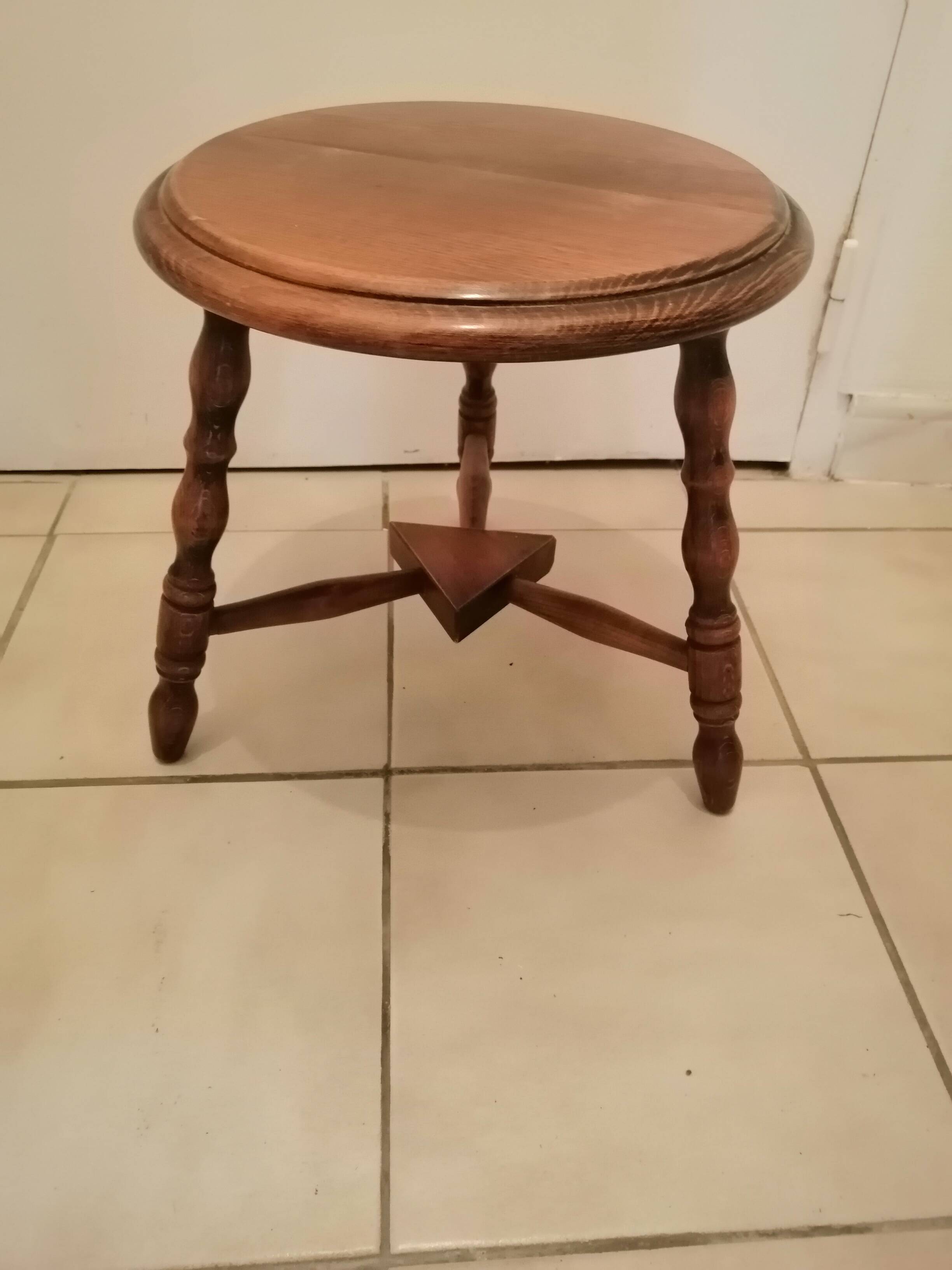 Vintage wooden tripod stool
