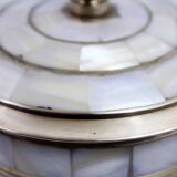 Vintage box in brass and mother-of-pearl