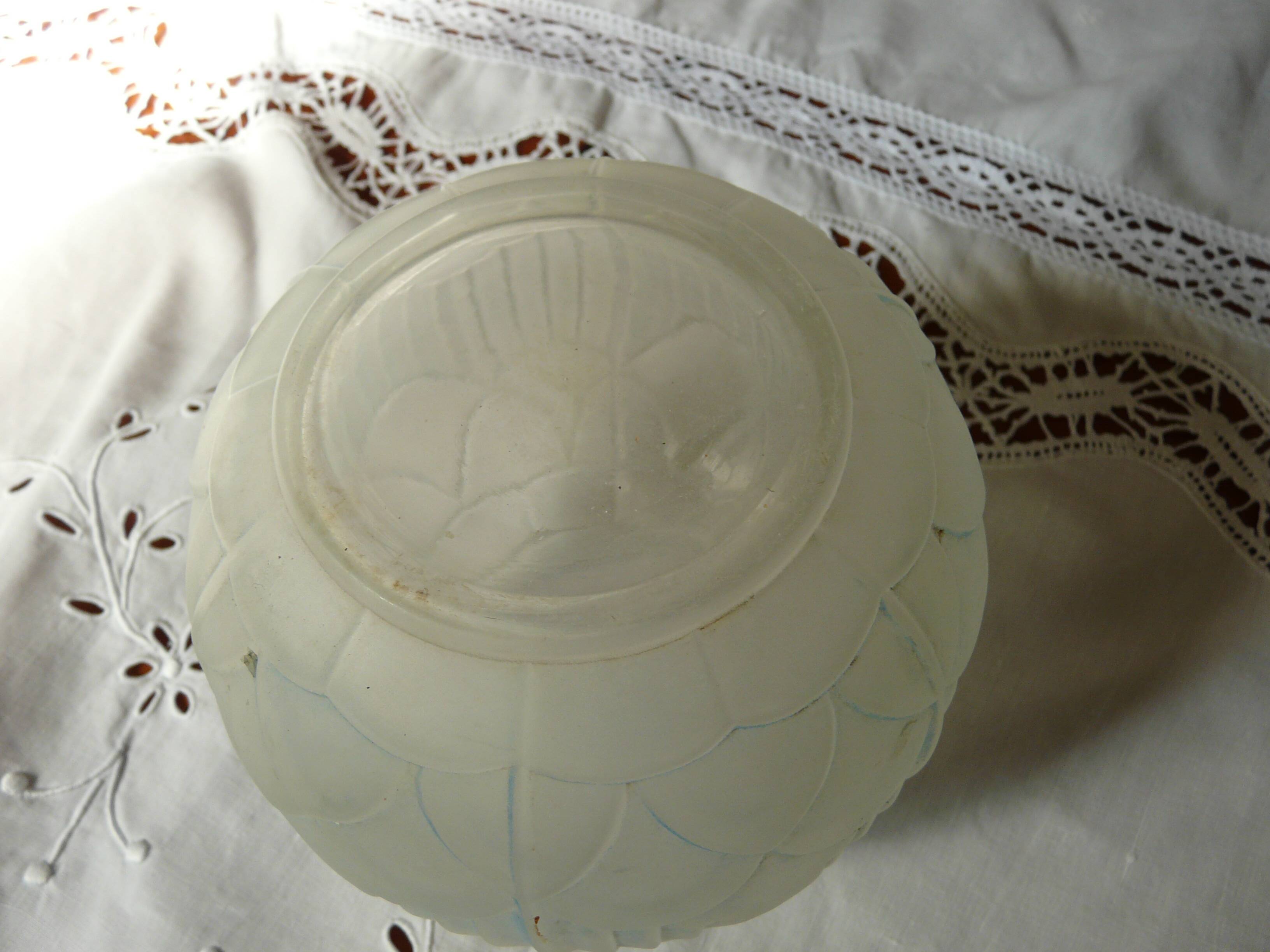 Glass ball vase press mold art deco period