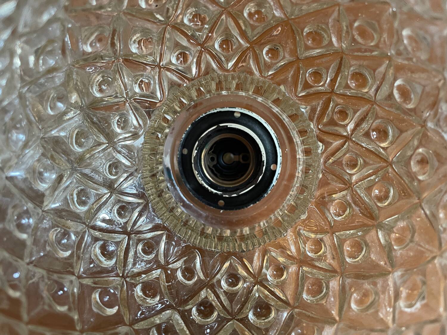 2 baladeuses suspensions en verre moulé vintage