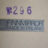 Scandinavian round mirror from the 70s brown plastic Finnmirror made in Finland