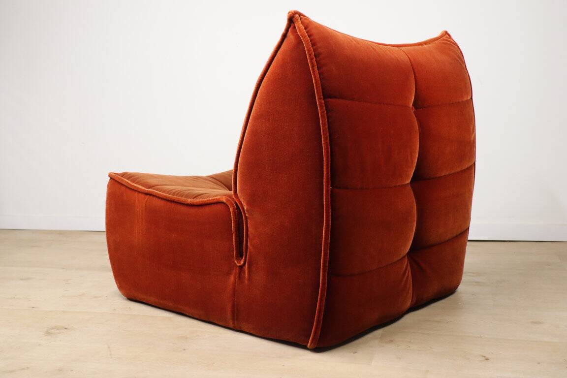 Vintage velvet armchair, 1970