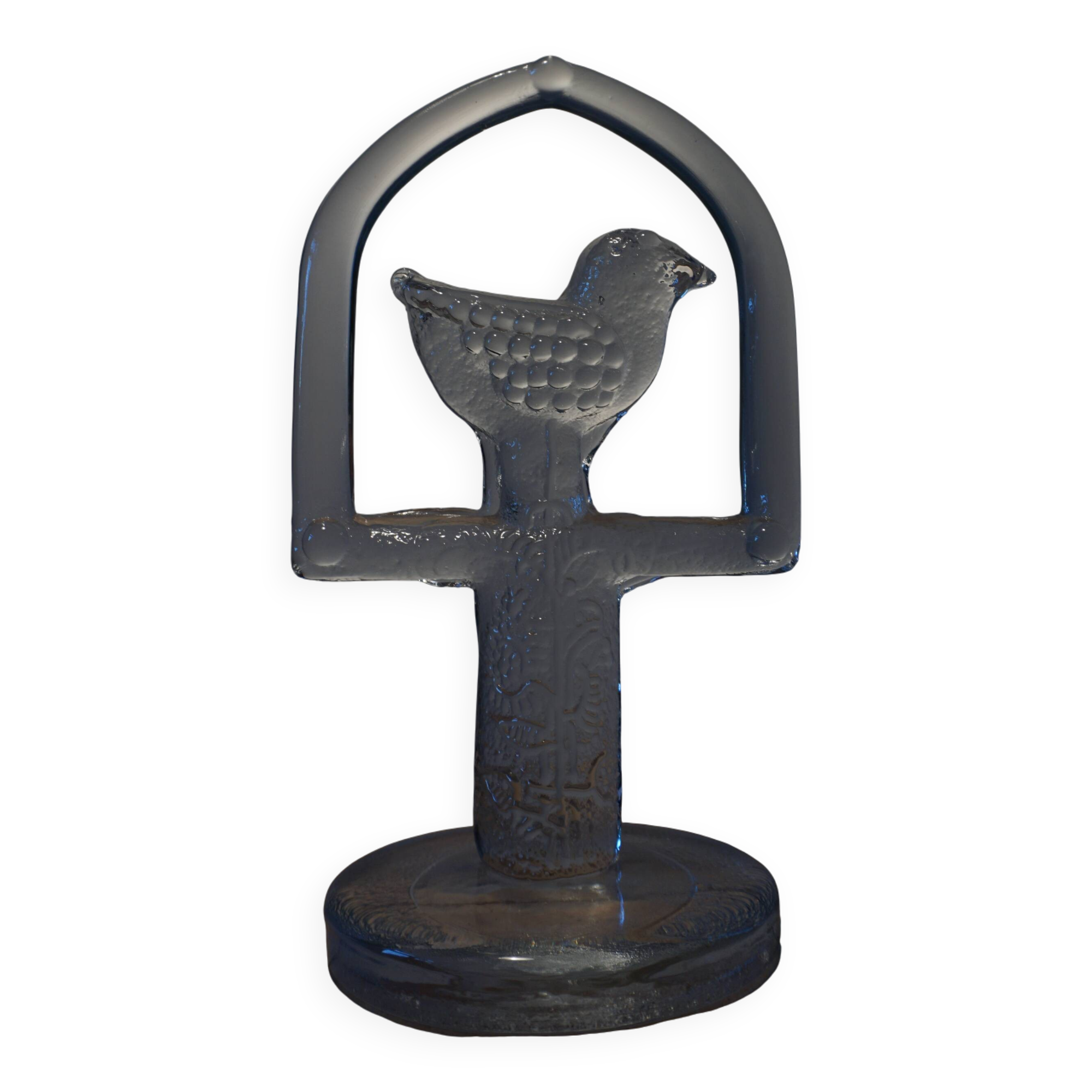 Glass bird suncatcher sculpture