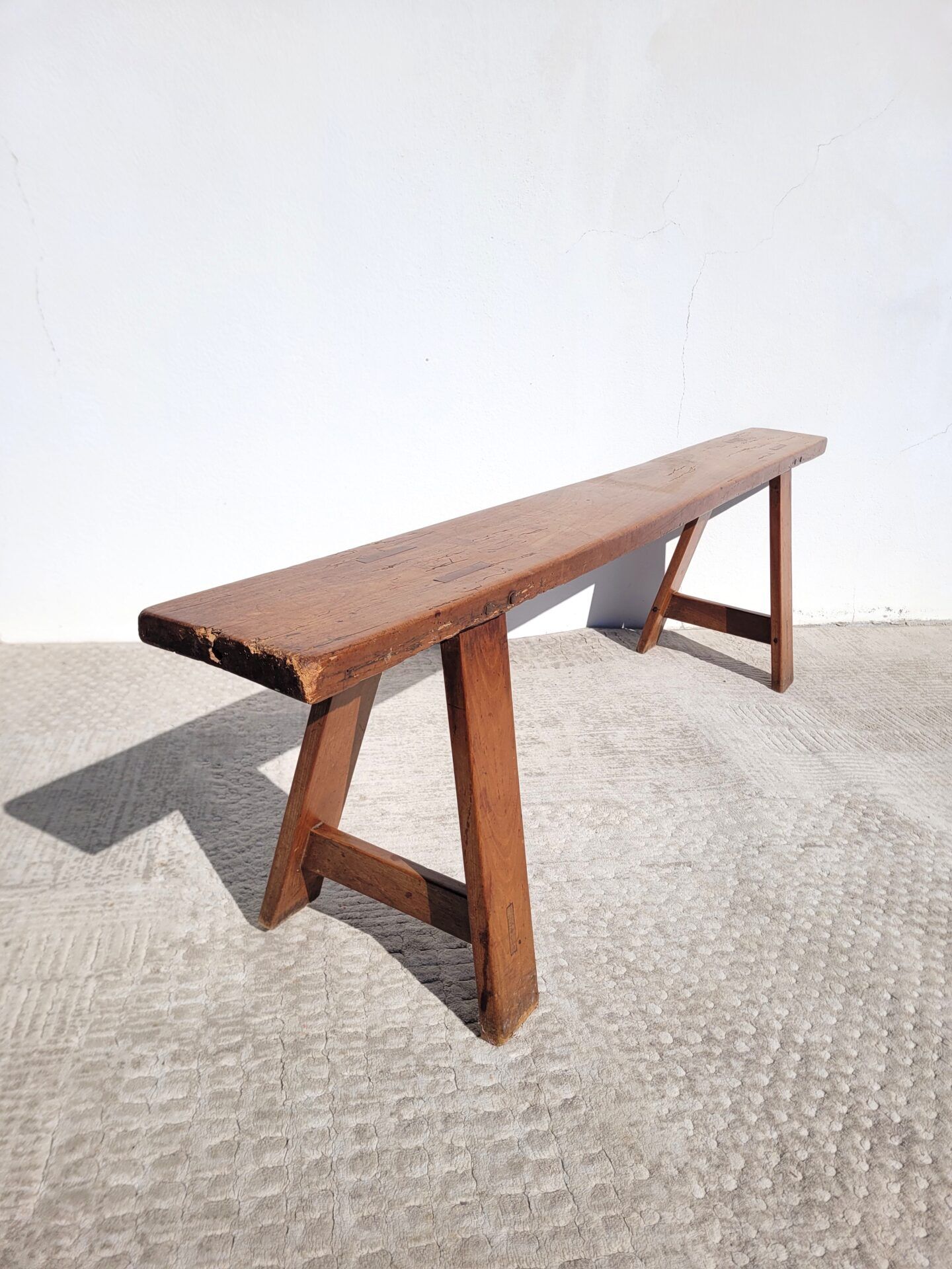 Old solid wood bench 167cm